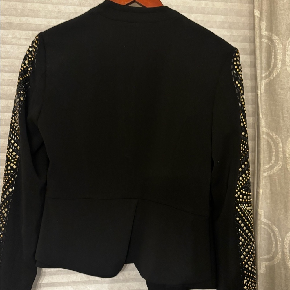 Cache Black and Gold Embellished Blazer - size 0 - Picture 6 of 7